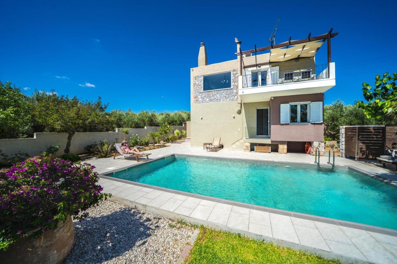 Petronila Luxury Villa With Heated Private Pool Kíssamos Buitenkant foto
